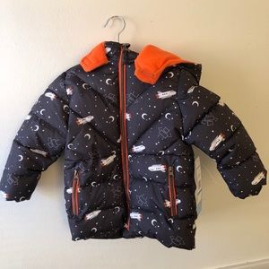 Space-themed Puffer Coat w/ Hood
